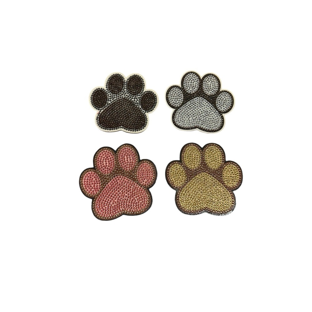 NEW wood paw print coasters‎ set of 4 rhinestone bling diamond art handmade